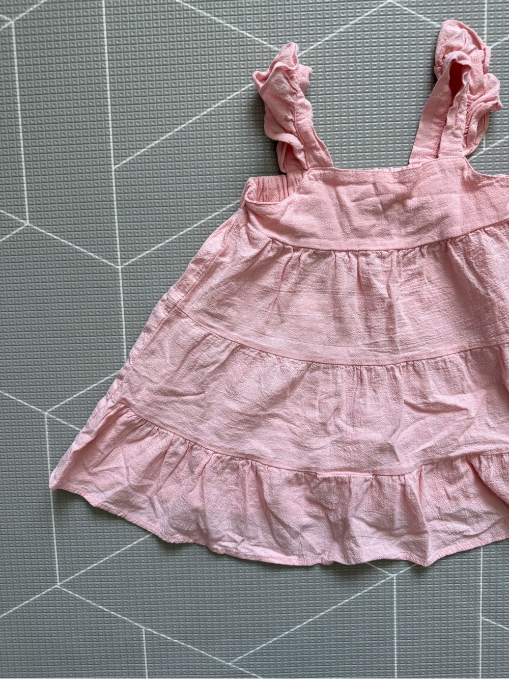 Baby girl/toddler sundress in light pink,Sleeveless & tiered ruffles•••size 3T